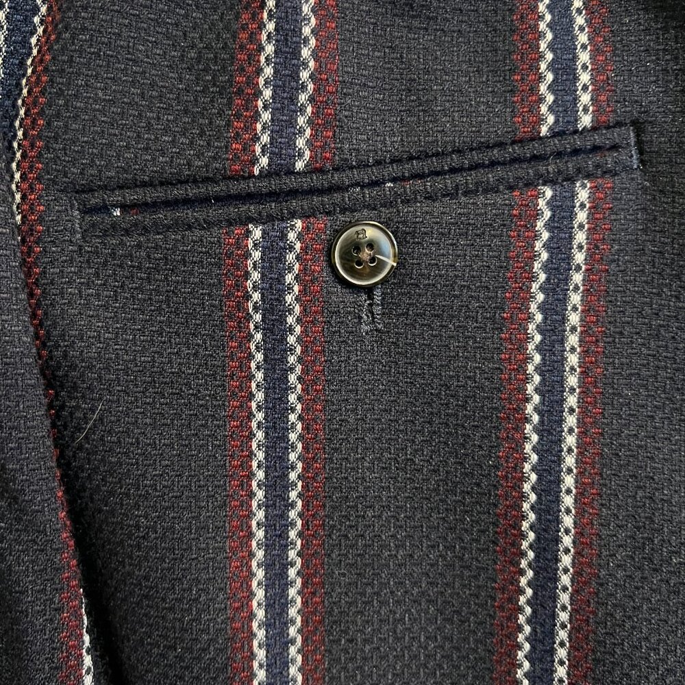 Scotch and Soda Navy with Burgundy and White Stripe Wool Suit Mens 40R - Picture 5 of 12
